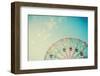 Vintage Colorful Ferris Wheel over Blue Sky-Andrekart Photography-Framed Photographic Print