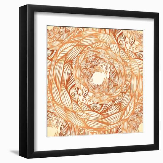 Vintage Colors Doodle Hair Waves Seamless Pattern-art_of_sun-Framed Art Print