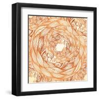 Vintage Colors Doodle Hair Waves Seamless Pattern-art_of_sun-Framed Art Print