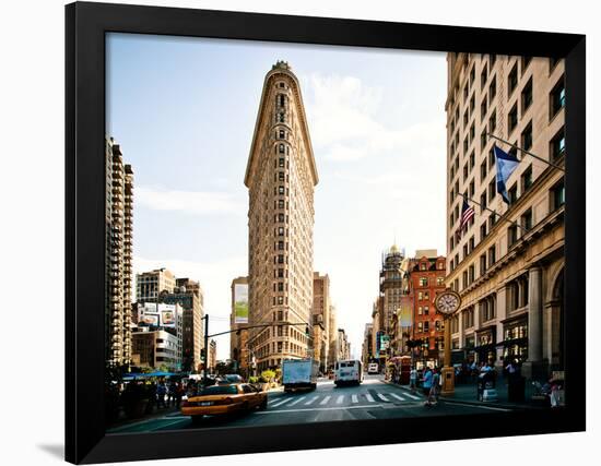 Vintage Colors Landscape of Flatiron Building and 5th Ave, Manhattan, New York City, United States-Philippe Hugonnard-Framed Premium Photographic Print