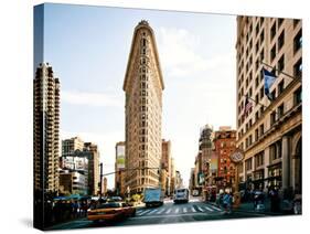 Vintage Colors Landscape of Flatiron Building and 5th Ave, Manhattan, New York City, United States-Philippe Hugonnard-Stretched Canvas