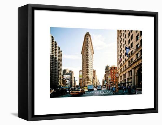 Vintage Colors Landscape of Flatiron Building and 5th Ave, Manhattan, NYC, White Frame-Philippe Hugonnard-Framed Stretched Canvas