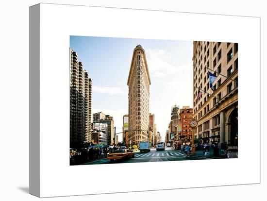 Vintage Colors Landscape of Flatiron Building and 5th Ave, Manhattan, NYC, White Frame-Philippe Hugonnard-Stretched Canvas