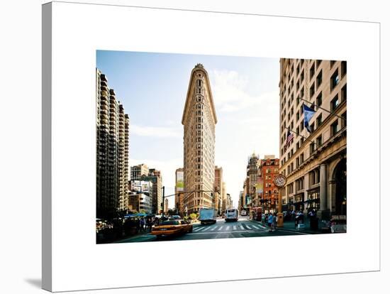 Vintage Colors Landscape of Flatiron Building and 5th Ave, Manhattan, NYC, White Frame-Philippe Hugonnard-Stretched Canvas