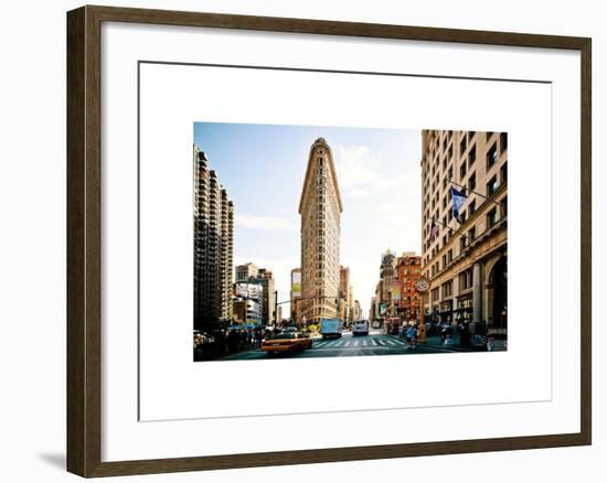 Vintage Colors Landscape of Flatiron Building and 5th Ave, Manhattan, NYC, White Frame-Philippe Hugonnard-Framed Art Print