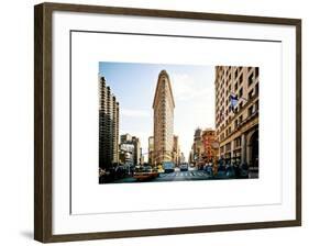 Vintage Colors Landscape of Flatiron Building and 5th Ave, Manhattan, NYC, White Frame-Philippe Hugonnard-Framed Art Print