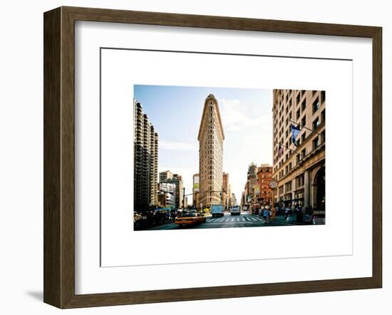 Vintage Colors Landscape of Flatiron Building and 5th Ave, Manhattan, NYC, White Frame-Philippe Hugonnard-Framed Art Print