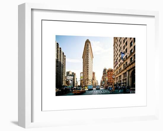 Vintage Colors Landscape of Flatiron Building and 5th Ave, Manhattan, NYC, White Frame-Philippe Hugonnard-Framed Art Print