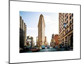 Vintage Colors Landscape of Flatiron Building and 5th Ave, Manhattan, NYC, White Frame-Philippe Hugonnard-Mounted Art Print