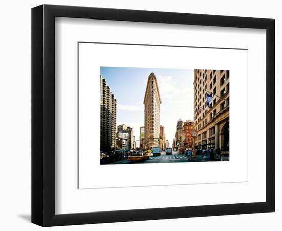 Vintage Colors Landscape of Flatiron Building and 5th Ave, Manhattan, NYC, White Frame-Philippe Hugonnard-Framed Art Print