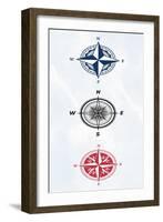 Vintage Compass 1-Kimberly Allen-Framed Art Print