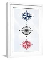 Vintage Compass 1-Kimberly Allen-Framed Art Print