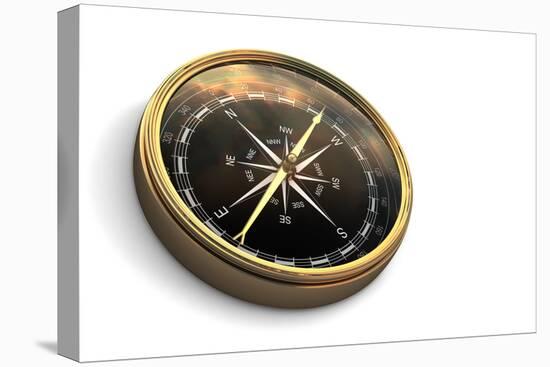 Vintage Compass Isolated on White-Sashkin-Stretched Canvas