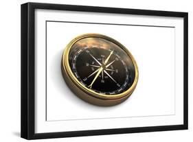 Vintage Compass Isolated on White-Sashkin-Framed Photographic Print