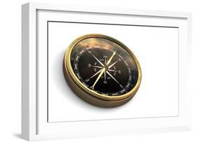 Vintage Compass Isolated on White-Sashkin-Framed Photographic Print