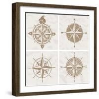 Vintage Compass Roses-vso-Framed Art Print
