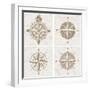 Vintage Compass Roses-vso-Framed Art Print