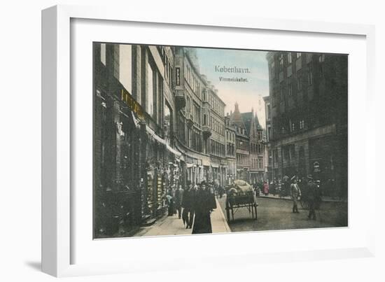 Vintage Copenhagen Street Scene-null-Framed Art Print