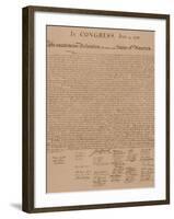 Vintage Copy of the United States Declaration of Independence-Stocktrek Images-Framed Photographic Print