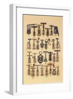 Vintage Corkscrews-Andrew Rose-Framed Giclee Print