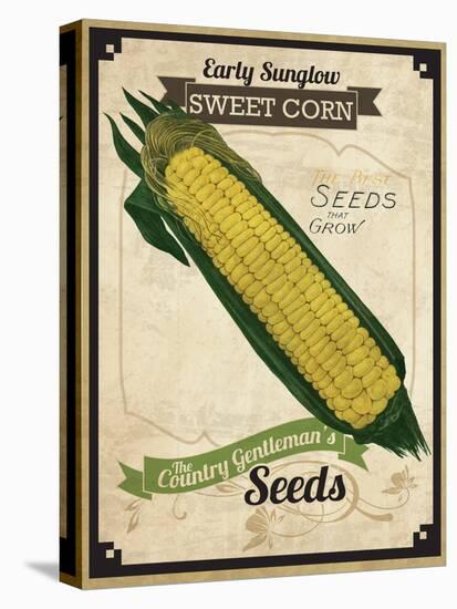 Vintage Corn Seed Packet-null-Stretched Canvas