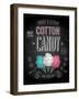 Vintage Cotton Candy Poster - Chalkboard-avean-Framed Art Print