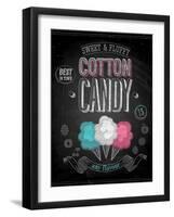Vintage Cotton Candy Poster - Chalkboard-avean-Framed Art Print