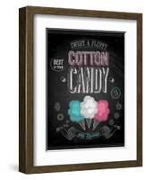 Vintage Cotton Candy Poster - Chalkboard-avean-Framed Art Print