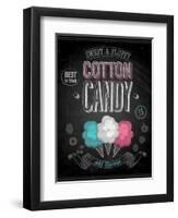 Vintage Cotton Candy Poster - Chalkboard-avean-Framed Art Print