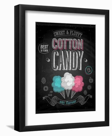 Vintage Cotton Candy Poster - Chalkboard-avean-Framed Art Print