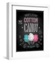 Vintage Cotton Candy Poster - Chalkboard-avean-Framed Art Print