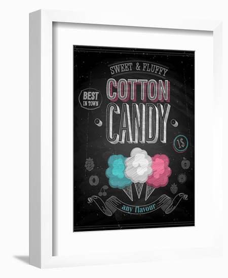 Vintage Cotton Candy Poster - Chalkboard-avean-Framed Art Print