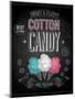 Vintage Cotton Candy Poster - Chalkboard-avean-Mounted Art Print