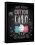 Vintage Cotton Candy Poster - Chalkboard-avean-Framed Stretched Canvas