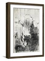 Vintage Cow Mate-Jace Grey-Framed Art Print