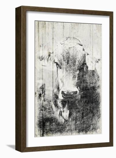 Vintage Cow Mate-Jace Grey-Framed Art Print