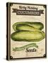 Vintage Cucumber Seed Packet-null-Stretched Canvas