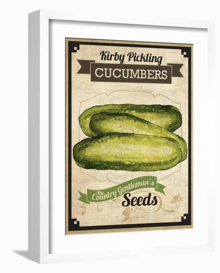 Vintage Cucumber Seed Packet-null-Framed Giclee Print