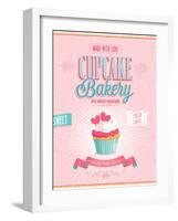 Vintage Cupcake Poster-avean-Framed Art Print