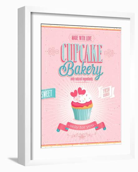 Vintage Cupcake Poster-avean-Framed Art Print