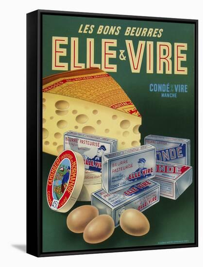 Vintage Dairy Ad France-null-Framed Stretched Canvas