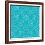 Vintage Damask Pattern Linear Background-tukkki-Framed Art Print