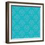 Vintage Damask Pattern Linear Background-tukkki-Framed Art Print