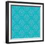 Vintage Damask Pattern Linear Background-tukkki-Framed Art Print