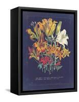 Vintage Dark Floral on Indigo I-null-Framed Stretched Canvas