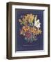 Vintage Dark Floral on Indigo I-null-Framed Art Print