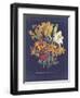 Vintage Dark Floral on Indigo I-null-Framed Art Print