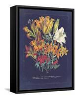 Vintage Dark Floral on Indigo I-null-Framed Stretched Canvas
