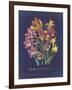 Vintage Dark Floral on Indigo II-null-Framed Art Print