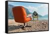 Vintage Decor on the Lake Shore, Armchair and Television-zveiger-Framed Stretched Canvas